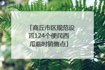 商丘市区规范设置124个便民西瓜临时销售点