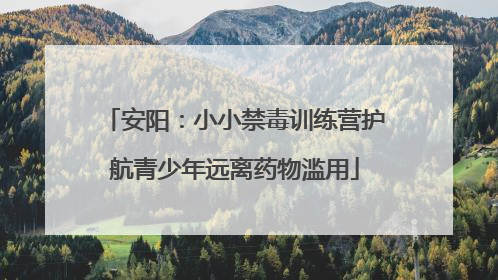 安阳：小小禁毒训练营护航青少年远离药物滥用