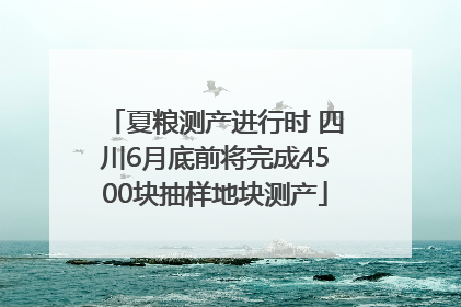 夏粮测产进行时 四川6月底前将完成4500块抽样地块测产