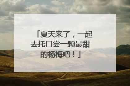 夏天来了，一起去托口尝一颗最甜的杨梅吧！