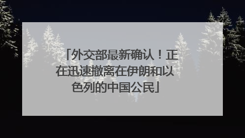 外交部最新确认！正在迅速撤离在伊朗和以色列的中国公民