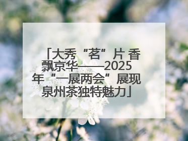 大秀“茗”片 香飘京华——2025年“一展两会”展现泉州茶独特魅力