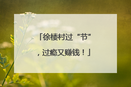 徐楼村过“节”，过瘾又赚钱！