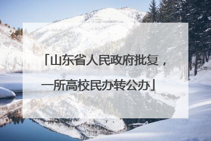 山东省人民政府批复，一所高校民办转公办