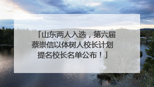 山东两人入选，第六届蔡崇信以体树人校长计划提名校长名单公布！