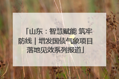 山东：智慧赋能 筑牢防线｜增发国债气象项目落地见效系列报道