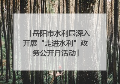 岳阳市水利局深入开展“走进水利”政务公开月活动