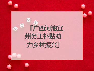 广西河池宜州务工补贴助力乡村振兴
