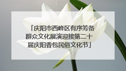 庆阳市西峰区有序筹备群众文化展演迎接第二十届庆阳香包民俗文化节
