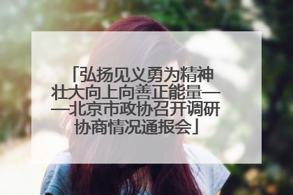 弘扬见义勇为精神 壮大向上向善正能量——北京市政协召开调研协商情况通报会