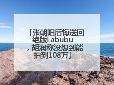 张朝阳后悔送回绝版Labubu，胡润称没想到能拍到108万