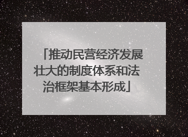 推动民营经济发展壮大的制度体系和法治框架基本形成
