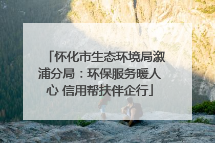 怀化市生态环境局溆浦分局：环保服务暖人心 信用帮扶伴企行