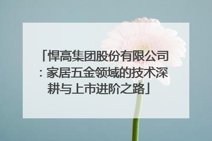 悍高集团股份有限公司：家居五金领域的技术深耕与上市进阶之路