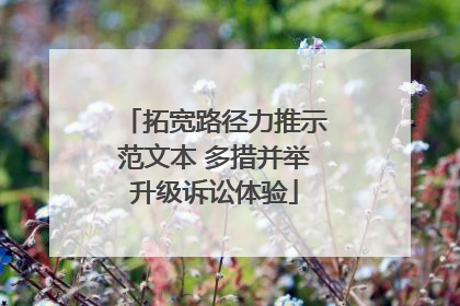 拓宽路径力推示范文本 多措并举升级诉讼体验