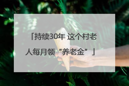 持续30年 这个村老人每月领“养老金”