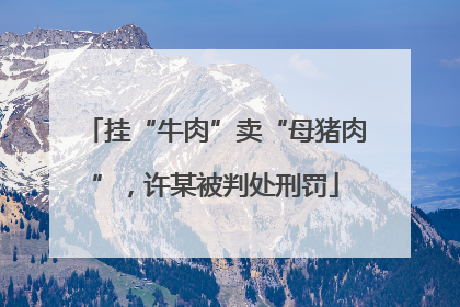 挂“牛肉”卖“母猪肉”，许某被判处刑罚