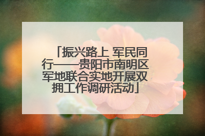 振兴路上 军民同行——贵阳市南明区军地联合实地开展双拥工作调研活动