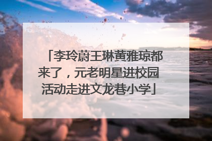 李玲蔚王琳黄雅琼都来了，元老明星进校园活动走进文龙巷小学