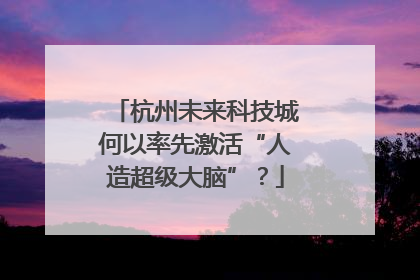 杭州未来科技城何以率先激活“人造超级大脑”？