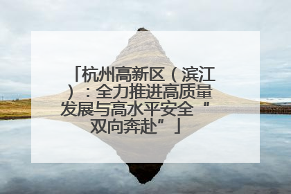 杭州高新区（滨江）：全力推进高质量发展与高水平安全“双向奔赴”