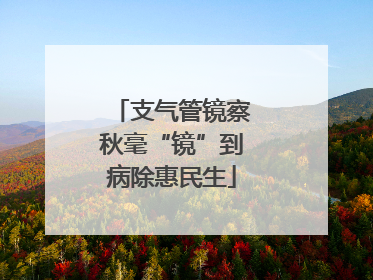 支气管镜察秋毫“镜”到病除惠民生