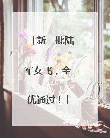 新一批陆军女飞，全优通过！