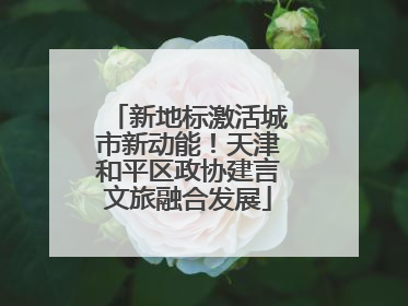 新地标激活城市新动能！天津和平区政协建言文旅融合发展