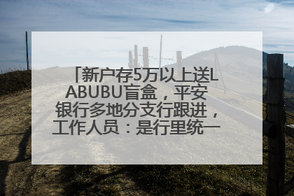 新户存5万以上送LABUBU盲盒，平安银行多地分支行跟进，工作人员：是行里统一的，进货渠道不清楚