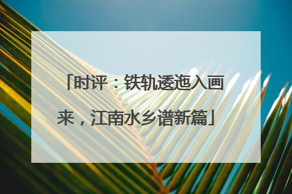 时评：铁轨逶迤入画来，江南水乡谱新篇