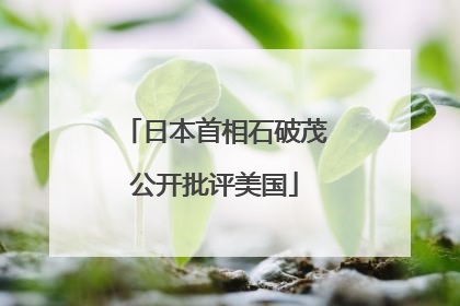 日本首相石破茂公开批评美国