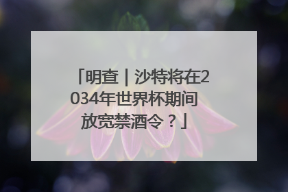 明查｜沙特将在2034年世界杯期间放宽禁酒令？