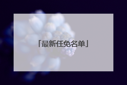 最新任免名单