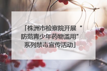 株洲市检察院开展“防范青少年药物滥用”系列禁毒宣传活动
