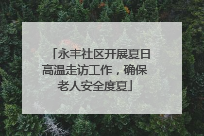 永丰社区开展夏日高温走访工作，确保老人安全度夏