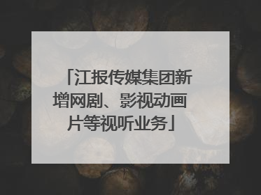 江报传媒集团新增网剧、影视动画片等视听业务