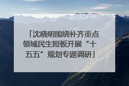 沈晓明围绕补齐重点领域民生短板开展“十五五”规划专题调研