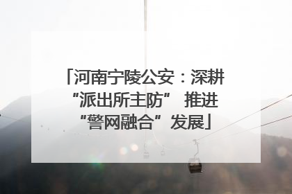 河南宁陵公安：深耕“派出所主防” 推进“警网融合”发展