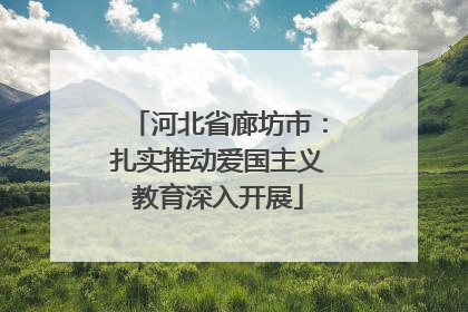 河北省廊坊市：扎实推动爱国主义教育深入开展