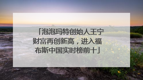 泡泡玛特创始人王宁财富再创新高，进入福布斯中国实时榜前十