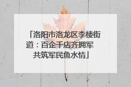 洛阳市洛龙区李楼街道：百企千店齐拥军 共筑军民鱼水情