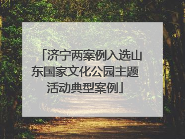 济宁两案例入选山东国家文化公园主题活动典型案例