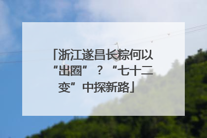 浙江遂昌长粽何以“出圈”？“七十二变”中探新路