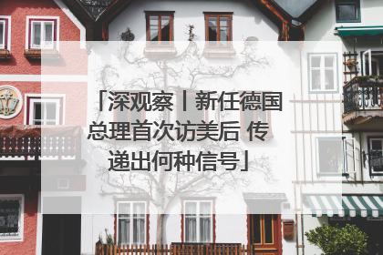 深观察丨新任德国总理首次访美后 传递出何种信号