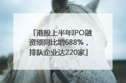 港股上半年IPO融资额同比增688%，排队企业达220家