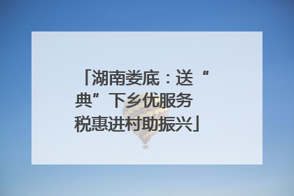 湖南娄底：送“典”下乡优服务 税惠进村助振兴