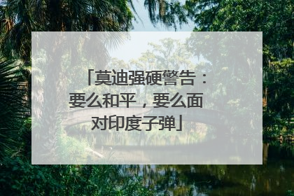 莫迪强硬警告：要么和平，要么面对印度子弹