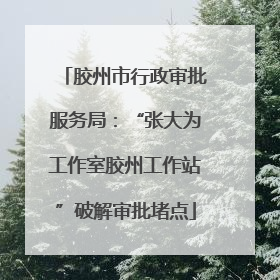 胶州市行政审批服务局：“张大为工作室胶州工作站”破解审批堵点