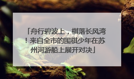 舟行碧波上，棋落长风湾！来自全市的围棋少年在苏州河游船上展开对决