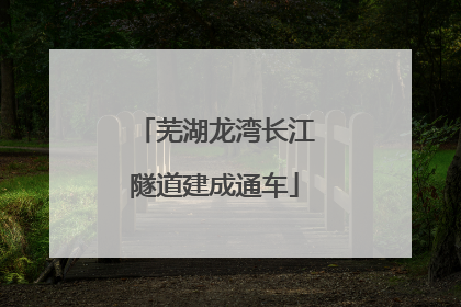 芜湖龙湾长江隧道建成通车